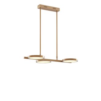 QAZQA Moderno L&aacute;mpara Colgante Moderna Dorada Con Led Regulable En 3 Pasos 3-luces - Viv&eacute; Aluminio /acero Alargada Incluye Led Max. 3 X 18 Watt - Qazqa