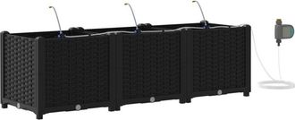 vidaXL Jardineras Negro 120 X 40 X 37.5 Cm Acero Vidaxl