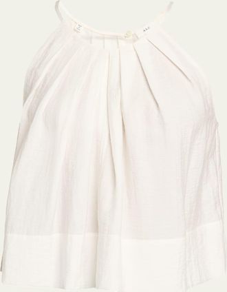 A.L.C. Caroline Pleated Scoop-Neck Top