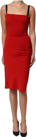Dolce & Gabbana Bodycon Sheath Jurk Tot de Knie - Dames - Casual kleedjes - Rood - 2XS - Nylon - Kleedjes