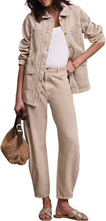 Mint Velvet Balloon Popper Jeans in Neutral at Nordstrom, Size 14