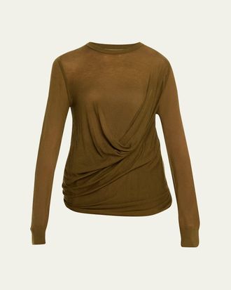 Michael Kors Draped Wool-Cashmere Top