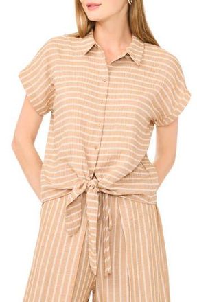 Halogen Printed Button-Up Top in Beige at Nordstrom Rack, Size X-Small