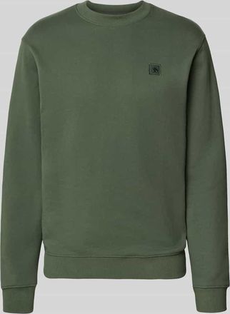 Scotch & Soda Sweatshirt mit Label-Detail in Oliv, Gr&ouml;&szlig;e S