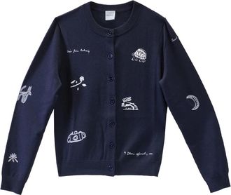 Paul Smith Cardigans, female, Blue, S, Cardigan Ricami Animaletti