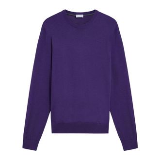 Pal Zileri Wool Crew Neck Jumper - male - Pal Zileri - Round-neck Knitwear - Purple - 2XL - Knitwear