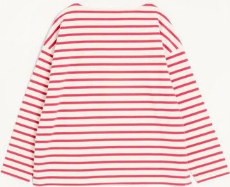 Valentino T-Shirt Manica Lunga In Cotone Con Stampa Chez Valentino Uomo BURRO/ROSSO XXL