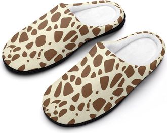 Generic Giraffe Print Mens Slippers Comfortable And Non-slip Cotton Slipper Shoe for House