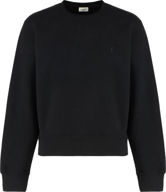 Saint Laurent Cassandre Cotton Crew-neck Sweatshirt
