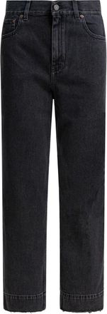Chlo&eacute; Jeans, Dames, Zwart, W27, Katoen, High-rise Wide-leg Cropped Jeans