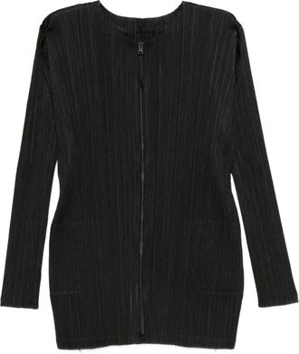 Pleats Please Issey Miyake Cardigan con zip - Nero