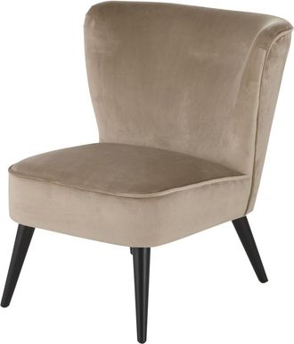Maisons du monde Sillón vintage y terciopelo beige