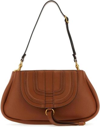 Chloé Brown Leather Marcie Clutch