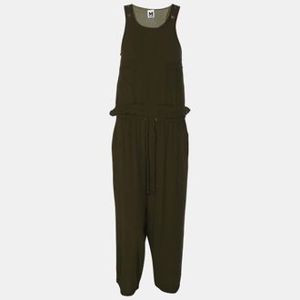 M Missoni Green Acetate Blend Belted Sleeveless Jumpsuit