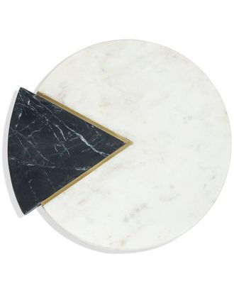 Tiramisu Noir Blanc Marble Circle Platter