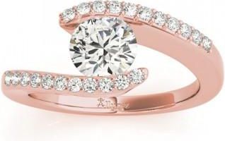 Allurez Diamond Accented Tension Set Engagement Ring 14k Rose Gold (0.17ct)
