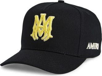 Amiri MA Outline Logo Cotton Baseball Cap in Black/Yellow at Nordstrom