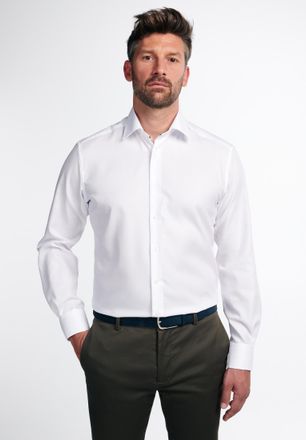 Eterna Langarmhemd ETERNA MODERN FIT, Herren, Gr. 46, Normalgr&ouml;ssen, weiss (wei&szlig;), 100% cotton, tailliert, Manschette, Hemden Langarmhemd, NON IRON (b&uuml;gelfre