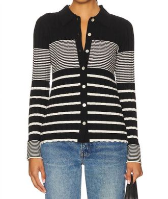 Rails Aurelia Sweater In Black & Ivory Stripe