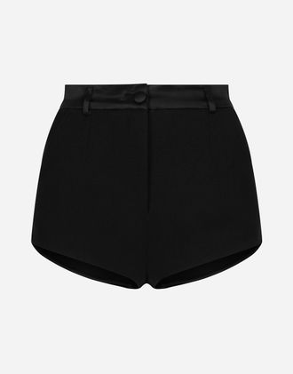 Dolce & Gabbana Stretch Wool High-waisted Tuxedo Panties - Woman Pants And Shorts Black 46