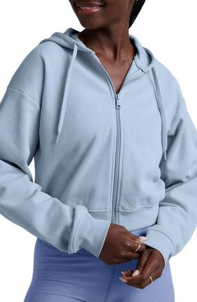Beyond Yoga LuxeFleece Zip-Up Hoodie in Blue Zen at Nordstrom, Size X-Small