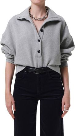 Citizens Of Humanity Mirelle Funnel Neck Cotton Blend Sweatshirt in Heather Grey at Nordstrom, Size X-Large