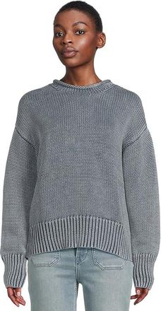 Faherty Sunwashed Cotton Roll Neck Sweater Womens Sweater Blue : LG, Cotton/Polyester
