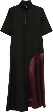 Plan C Abito midi con inserti - Nero