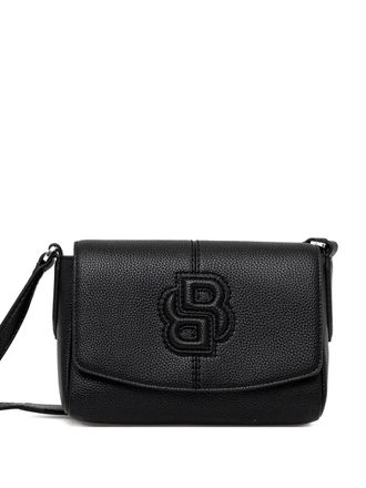 BOSS embossed-logo shoulder bag - women - Polyurethane/Polyester - One Size - Black