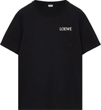 Loewe Unisex Embroidered Logo T-shirt in Black Cotton - Size X-Large