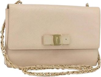 Ferragamo Pre-owned Cross Body Bags, female, Pink, Size: ONE SIZE Pre-owned Leather Cross Body Bag