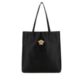 Versace Black Leather Shopping Bag
