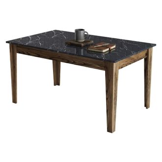 Dmora Mesa Fija Viverone, 6 Plazas, Forma Rectangular, Peso Soportado 120 Kg, 145x88x75h Cm Marr&oacute;n Nogal