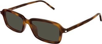 Saint Laurent Rechthoekige Zonnebril - Heren - Zonnebrillen - Bruin - 53 MM - Accessoires