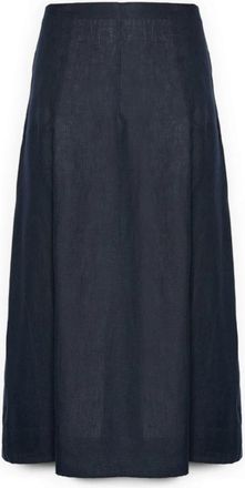 Elena Miro A-lijn Linnen Rok - Dames - Midirokken - Blauw - 6XL - Linnen - Rokken