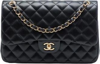 Chanel Pre-owned Classic Flap Shoulder Bag - Dames - Vintage Schoudertas - Zwart - ONE Size - Leer - Vintage