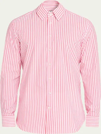 Bergdorf Goodman Mens Striped Cotton Button-Down Shirt