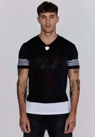 Siksilk T-Shirt SIKSILK Siksilk T-Shirt Sports T-Shirt, Herren, Gr. XL, schwarz, Obermaterial: 95% Polyester PES. 5% Elasthan EL., Shirts T-Shirt