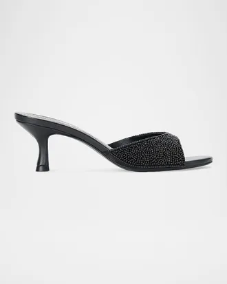 Staud Brigitte 55MM Beaded Kitten-Heel Sandals