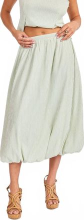 Sadie & Sage See Me Bubble Midi Skirt In Green