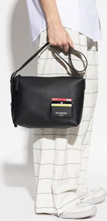 Balenciaga Credit Small Shoulder Bag, Mens, Black