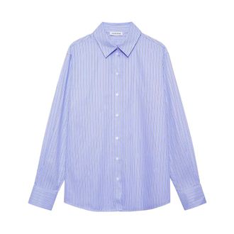 Anine Bing Overhemden, Dames, Blauw, XS, Katoen, Essie Shirt