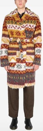 Engineered Garments Cappotto in pelliccia sintetica con cintura - Giallo