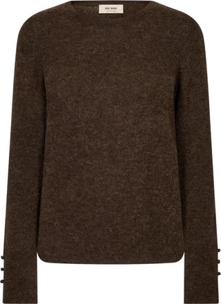 Mos Mosh Ronde hals gebreid - Dames - Ronde hals truien - Bruin - XL - Truien & Vesten