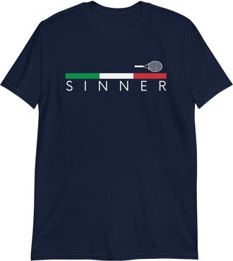 Generic Sinner T-Shirt | Sport | Tennis Sinner Tshirt | Tennis | Gift | Birthday | Sinner Tennis | Jannik Sinner, navy blue, M