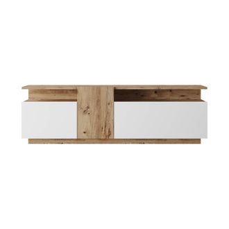 Mobili Rebecca Mobili Rebecca - Mueble De Tv Rebecca Mobili Nergis 46,5x150x29,5 Tablero De Part&iacute;culas Roble Claro Blanco Moderno