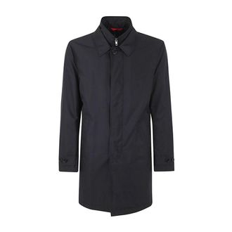 Fay Easy Morning Double Breasted Coat - Heren - Mantel - Zwart - 2XL - Polyester - Jassen
