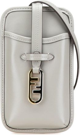 Fendi Gray Leather Pouch (Pre-Owned)
