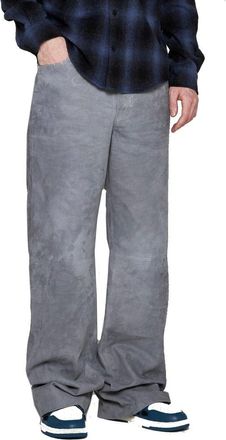 Amiri Mens Gray Leather Pants
