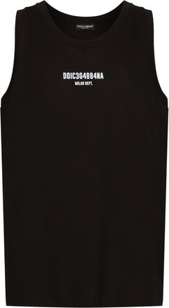 Dolce & Gabbana logo-print sleeveless cotton T-shirt - men - Cotton - S - Black